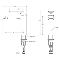 Смеситель для раковины Cezares Stylus STYLUS-LS-BORO Брашированное золото латунь