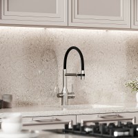 Смеситель для кухни Sancos Garda SC4009BN Никель брашированный Черный латунь