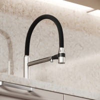 Смеситель для кухни Sancos Garda SC4009BN Никель брашированный Черный латунь
