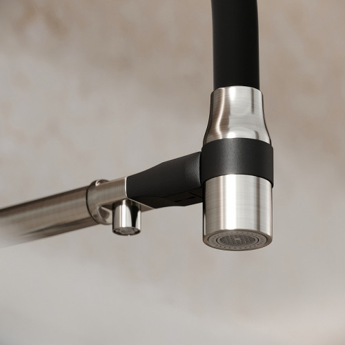 Смеситель для кухни Sancos Garda SC4009BN Никель брашированный Черный латунь