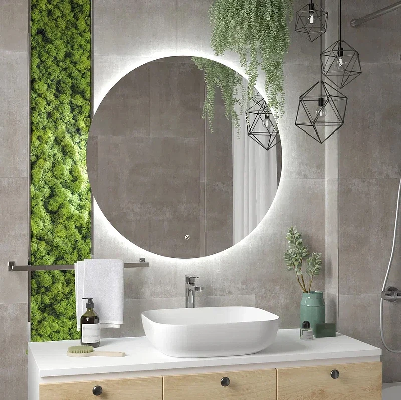 Зеркало Континент Ajour Eco 800х800 ЗЛП2809 с подсветкой с сенсорным выключателем с диммером стекло