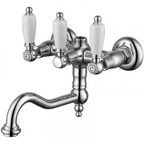 Смеситель для ванны Caprigo Adria-Classic 03-518-crm Хром латунь на стену