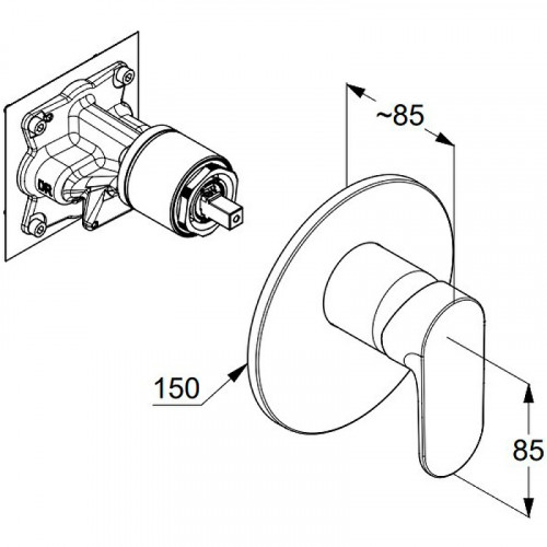 Смеситель для душа Kludi Louva 247553975 Черный матовый латунь встраиваемый