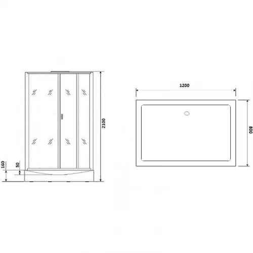Душевая кабина Niagara Premium 120x80 NG-6912-01QL Black без гидромассажа