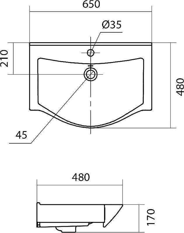 Раковина Aquaton Santek Беверли 65 1WH302501 Белая