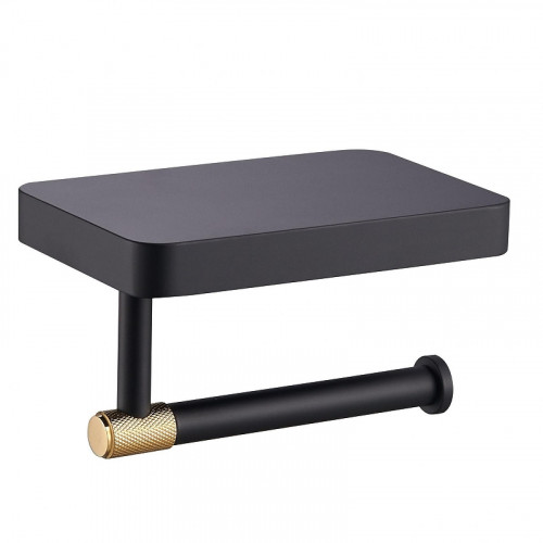 Держатель туалетной бумаги Wonzon &amp; Woghand Majestic WW-9226 с полкой цвет Черный Золото