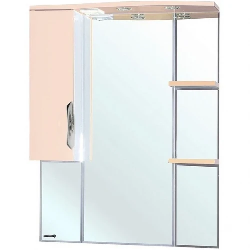 Зеркало со шкафом Bellezza Лагуна 75 L 4612112002078 с подсветкой L Бежевое Белое МДФ / ЛДСП, стекло