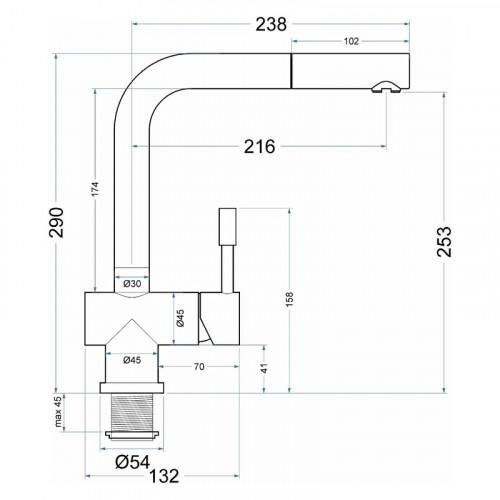 Смеситель для кухни Seaman Eco Venice SSN-0912P-GL цвет Светлая оружейная сталь