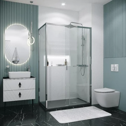 Душевой уголок Grossman Style 100x100 120.K33.05.1010.10.00 профиль Хром стекло прозрачное