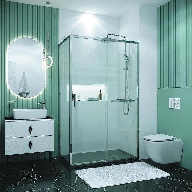 Душевой уголок Grossman Style 100x100 120.K33.05.1010.10.00 профиль Хром стекло прозрачное