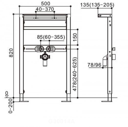 Инсталляция WeltWasser WW Amberg 500 RA 10000005537 для раковины Черная нержавеющая сталь