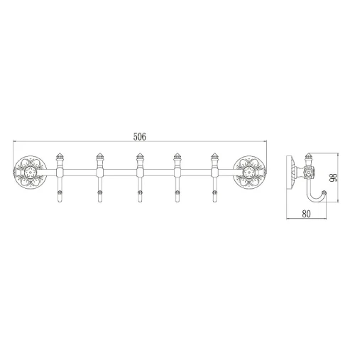 Вешалка для полотенец Savol S-005875B цвет Золото