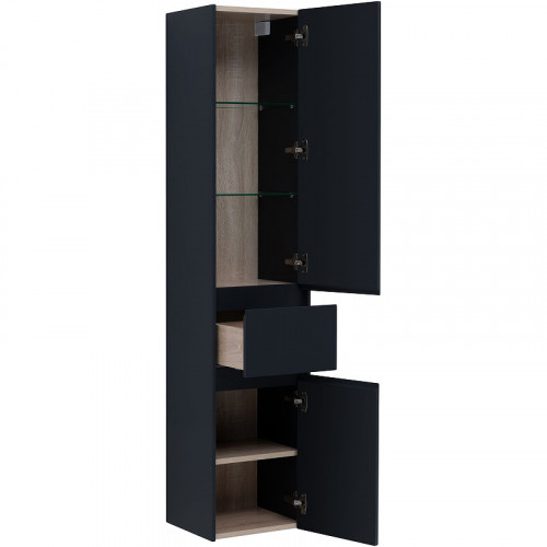 Шкаф пенал Aquanet Бруклин 35 310138 подвесной Антрацит матовый МДФ / ЛДСП