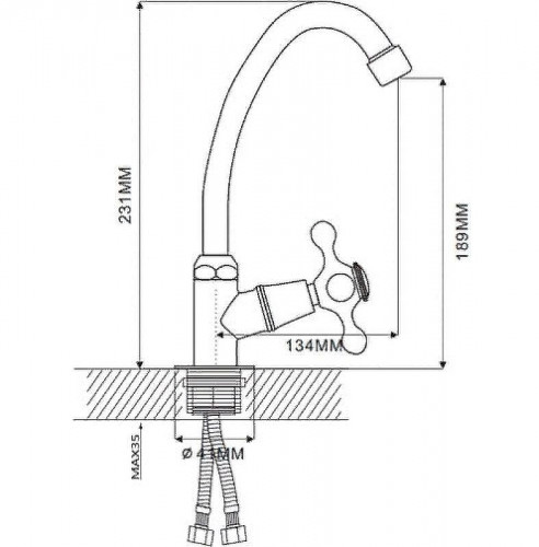 Кран для одного типа воды Ekko E41008 Хром
