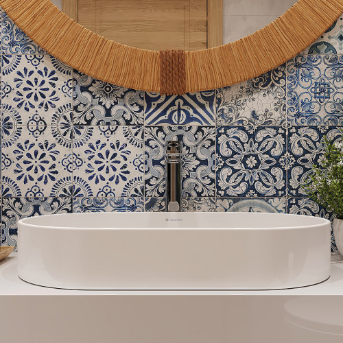 Раковина-чаша Aqueduto Espiral 60 ESP0210 Белая глянцевая фарфор накладная