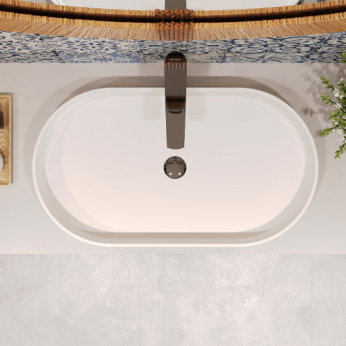 Раковина-чаша Aqueduto Espiral 60 ESP0210 Белая глянцевая фарфор накладная