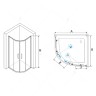 Душевой уголок RGW Passage PA-51B 100x100 02085100-14 профиль Черный стекло прозрачное