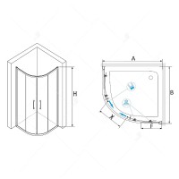 Душевой уголок RGW Passage PA-51B 100x100 02085100-14 профиль Черный стекло прозрачное