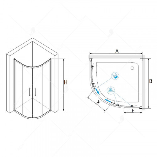 Душевой уголок RGW Passage PA-51B 100x100 02085100-14 профиль Черный стекло прозрачное