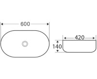 Раковина-чаша BelBagno 60 BB1084-H301 Черная матовая фаянс накладная