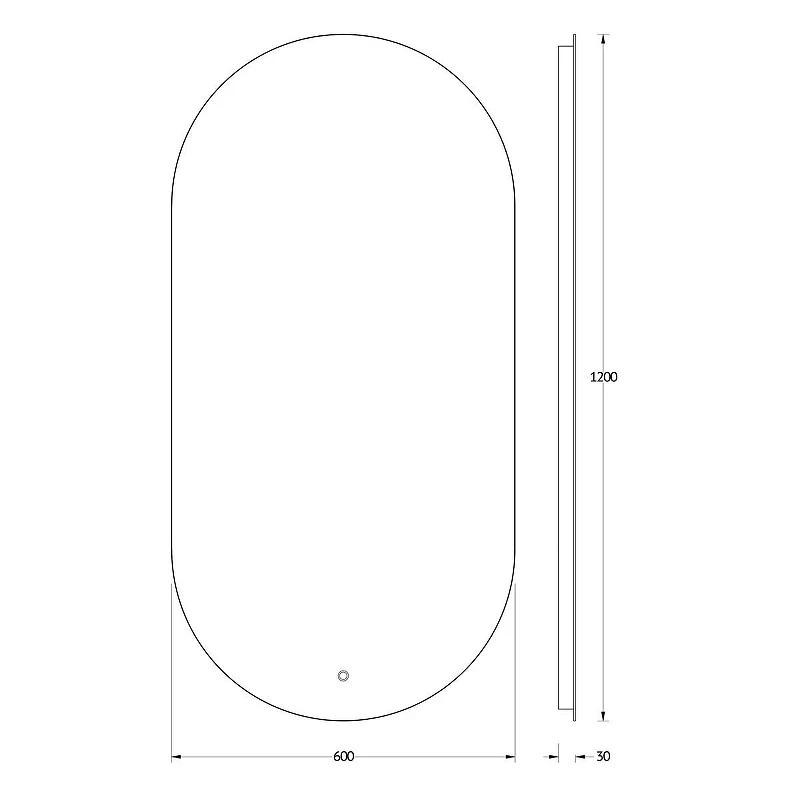 Зеркало Evoform Ledshine 60х120 BY 2696 с подсветкой 26,5 W - сенсорный выключатель - нейтральный белый свет
