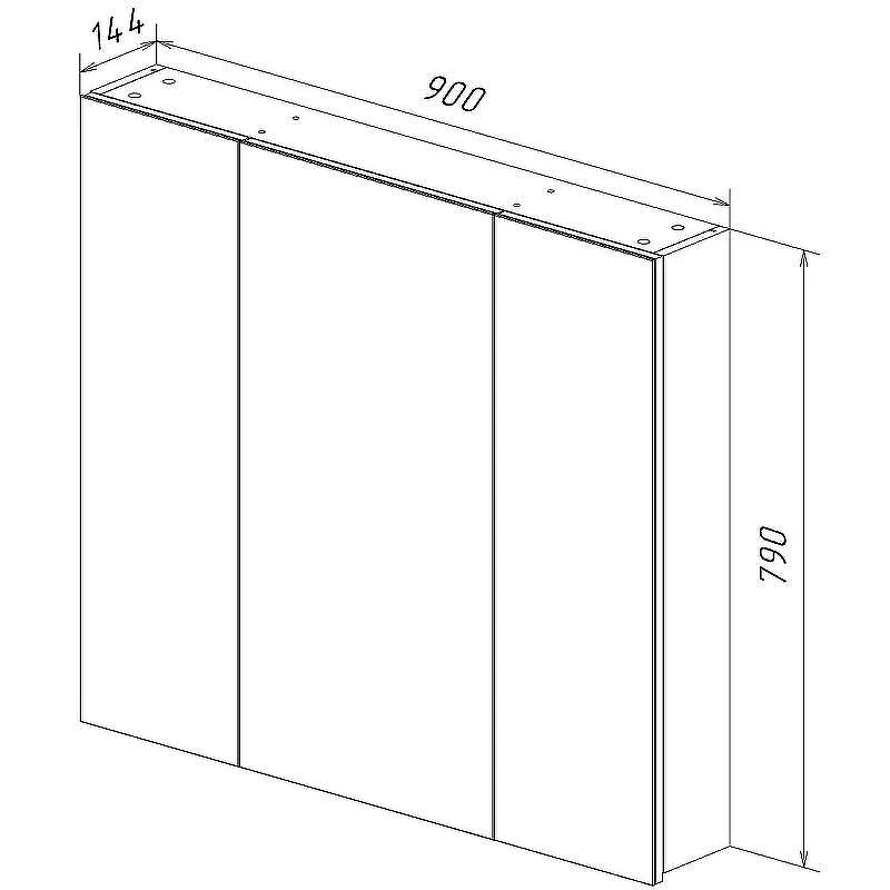 Зеркальный шкаф Lemark Universal 90 LM90ZS-U Белый глянец