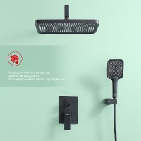 Душевая система Raglo R01.27.06 Черная матовая латунь встраиваемый