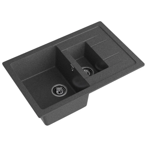 Кухонная мойка GranFest Quadro Q-775KL графит цвет Графит