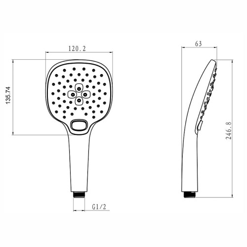 Ручной душ Paini Pescara PSCR155F3D120 цвет Хром