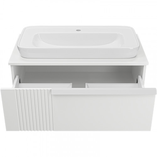 Тумба с раковиной Brevita Savoy 90 УТ000014905 подвесная Белая матовая МДФ / ЛДСП