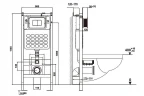 Комплект унитаза Abber Bequem AC1100T-AC0105-AC0120MCH с сиденьем Микролифт и клавишей смыва цвет Матовый хром