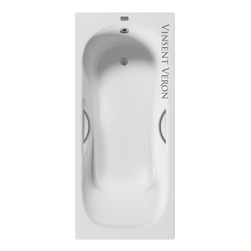 Чугунная ванна Vinsent Veron Aura 150x75 VAU1507542H/VH0015GM цвет Белый с дугообразными ручками оружейная сталь