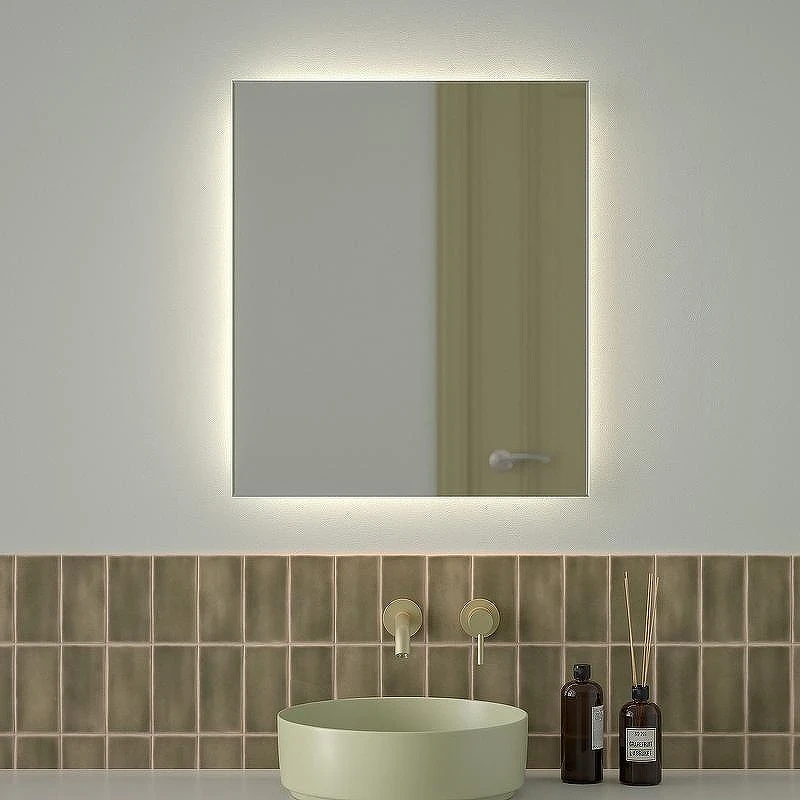 Зеркало Defesto Glow 60х70 DF 2506 с подсветкой 23W-4500К/с фацетом/Без выключателя/Нейтральный белый свет