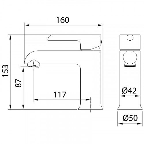 Смеситель для раковины Grossman Alba 510.K35.06.100/210 Черный Хром латунь