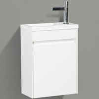 Тумба под раковину BelBagno Pietra Mini 40 PIETRA MINI-400-1A-SO-BL-R подвесная Bianco Lucido МДФ / ЛДСП