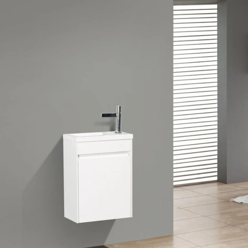 Тумба под раковину BelBagno Pietra Mini 40 PIETRA MINI-400-1A-SO-BL-R подвесная Bianco Lucido МДФ / ЛДСП