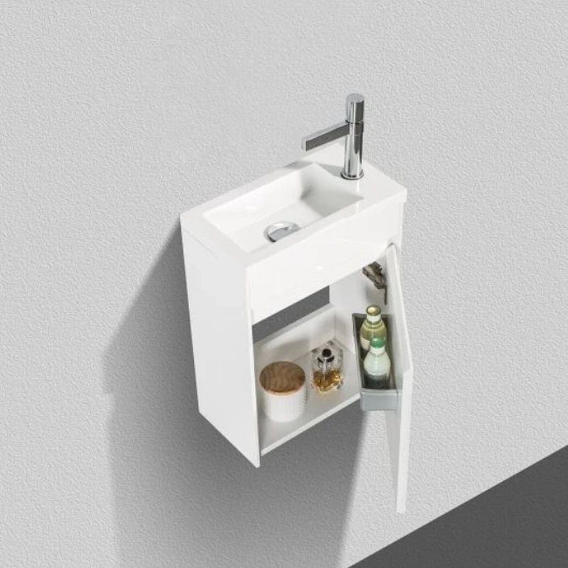 Тумба под раковину BelBagno Pietra Mini 40 PIETRA MINI-400-1A-SO-BL-R подвесная Bianco Lucido МДФ / ЛДСП
