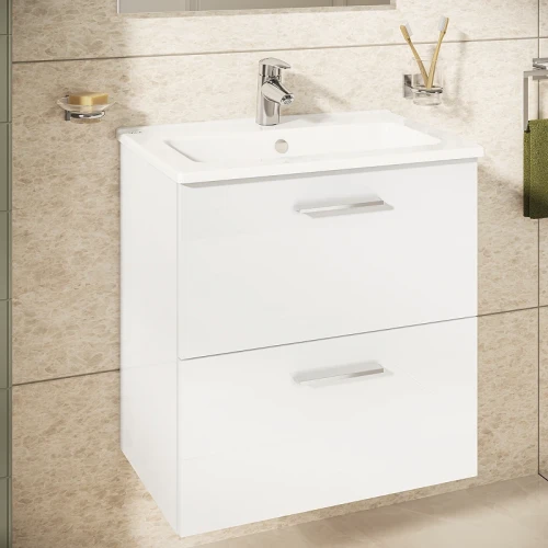 Комплект мебели для ванной Vitra Mia 60 75021 подвесной Белый глянцевый МДФ / ЛДСП