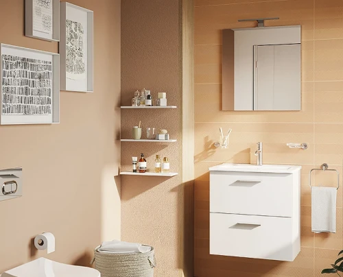 Комплект мебели для ванной Vitra Mia 60 75021 подвесной Белый глянцевый МДФ / ЛДСП