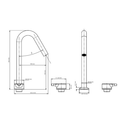 Смеситель для раковины WasserKRAFT Рейн (Rhein) 9935PG цвет Золото глянцевое