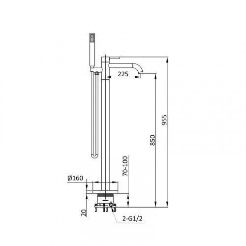 Смеситель для ванны Vincea Desire VTF-1DBN цвет Брашированный никель