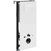 Инсталляция WasserKRAFT Abens 20TLT.010.ME.WH.WH03 для унитаза Белое стекло с Белой клавишей смыва