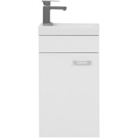 Тумба с раковиной Aquanet Нота 40 L 254044 подвесная Белая МДФ / ЛДСП