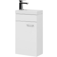 Тумба с раковиной Aquanet Нота 40 L 254044 подвесная Белая МДФ / ЛДСП