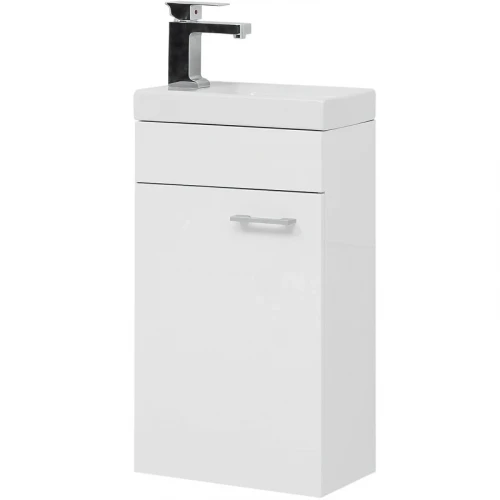 Тумба с раковиной Aquanet Нота 40 L 254044 подвесная Белая МДФ / ЛДСП