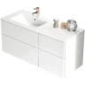 Тумба c раковиной SanVit Лира 120 L klira2120L в цвете Ral подвесная Белая глянцевая МДФ / ЛДСП