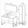 Тумба c раковиной SanVit Лира 120 L klira2120L в цвете Ral подвесная Белая глянцевая МДФ / ЛДСП