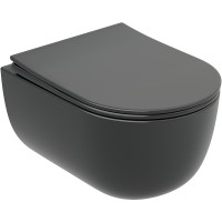 Унитаз Ceramicanova Modena Rimless CN6063MDH подвесной Темный антрацит матовый с сиденьем Микролифт фарфор подвесной