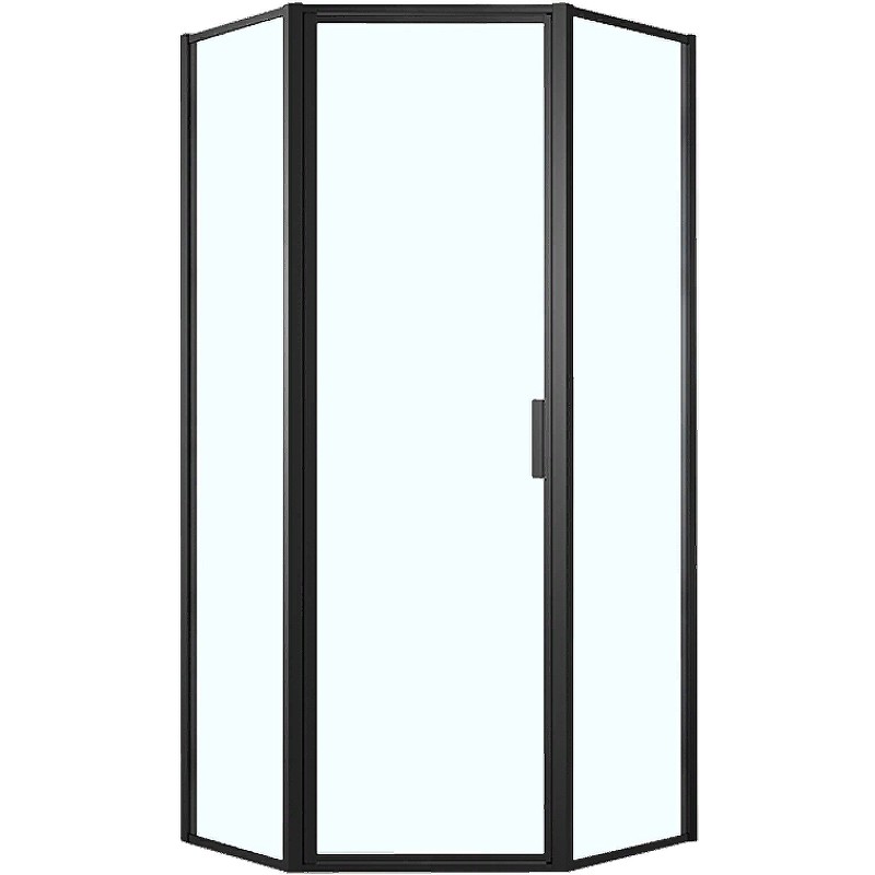 Душевой уголок Azario Richmond 100х100 L AZ-NAG3231 1000 Black профиль Черный стекло прозрачное