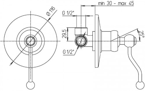 Смеситель для душа Paini Duomo 88CR690 Хром